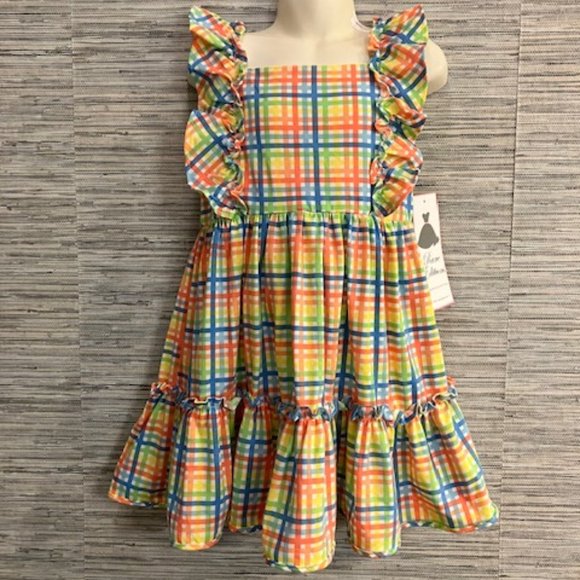 NWT! RARE EDITIONS Girl's Size 6 Flutter Sleeve/Smocked/Ruffled Dress - NEW! - Picture 2 of 12